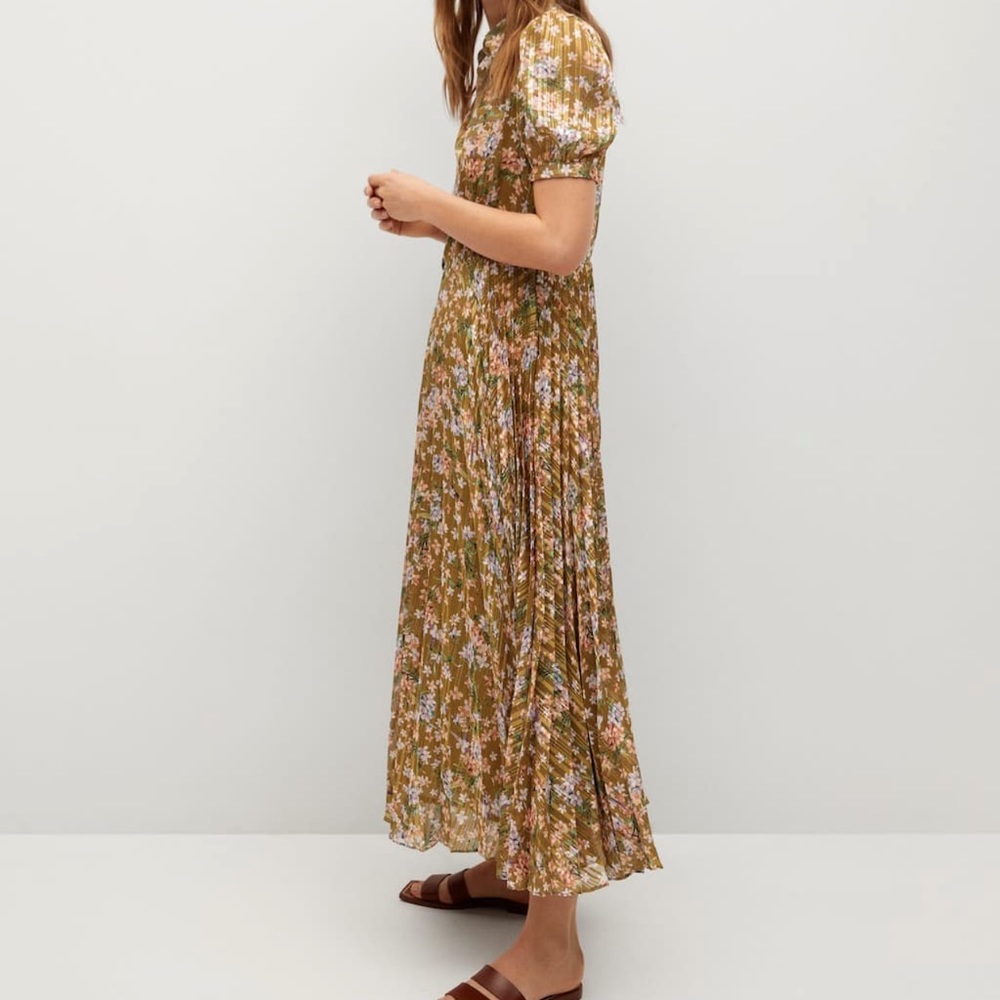 Mango floral print pleated dress bloggers fav - Picture 5 of 12